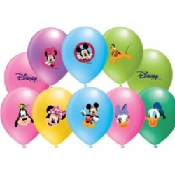 100lü 4+1 Mickey Ailesi Baskılı Karışık Pastel Renk Balon