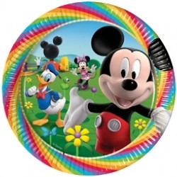 10 Adet 23 Cm. Mickey Renkler Kağıt Tabak