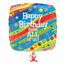 18 inç Happy Birthday From All Of Us Folyo Balon