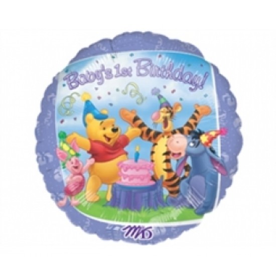 18 İnç Winnie The Pooh Ve Arkadaşları Birthday Folyo Balon