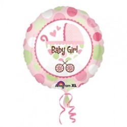 18 inç Baby Girl Buggy Paketli Folyo Balon