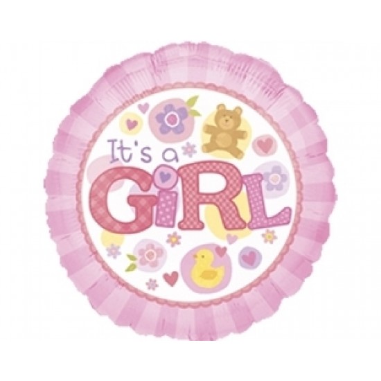 18 inç Its a Girl Yuvarlak Folyo Balon