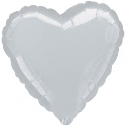 19 inç Gümüş Renk Düz Kalp Folyo Balon