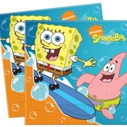 20 Adet 33x33 Cm. Sponge Bob Surfing Kağıt Peçete