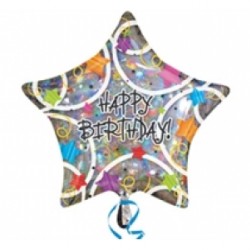 32 İnç Happy Birthday Stars Folyo Balon