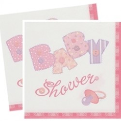 33*33 cm 16 adet Baby Pink Stitching Kağıt Peçete