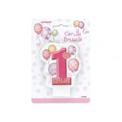 6 Adet First Birthday Balloons Pink Mum