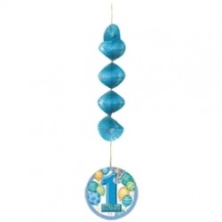 First Birthday Balloons Blue Asmalı İp Süs