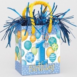 First Birthday Balloons Blue Mini Çanta Balon Ağırlığı