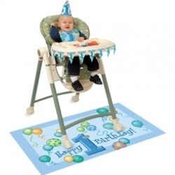 First Birthday Balloons Blue Parti Set