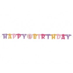 First Birthday Balloons Pink Happy Birthday Set