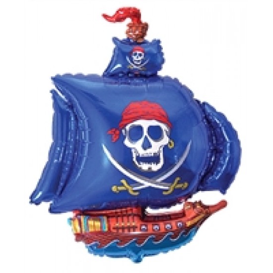 Mavi Korsan Gemisi Supershape Folyo Balon